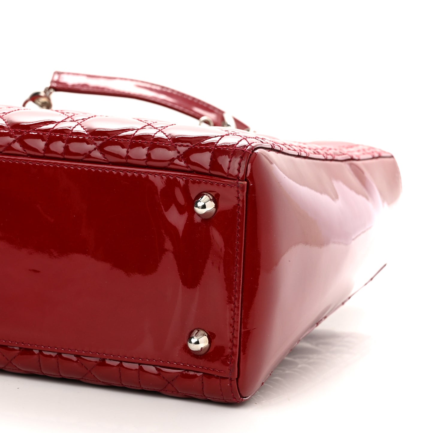 Patent Cannage Large Lady Dior Red