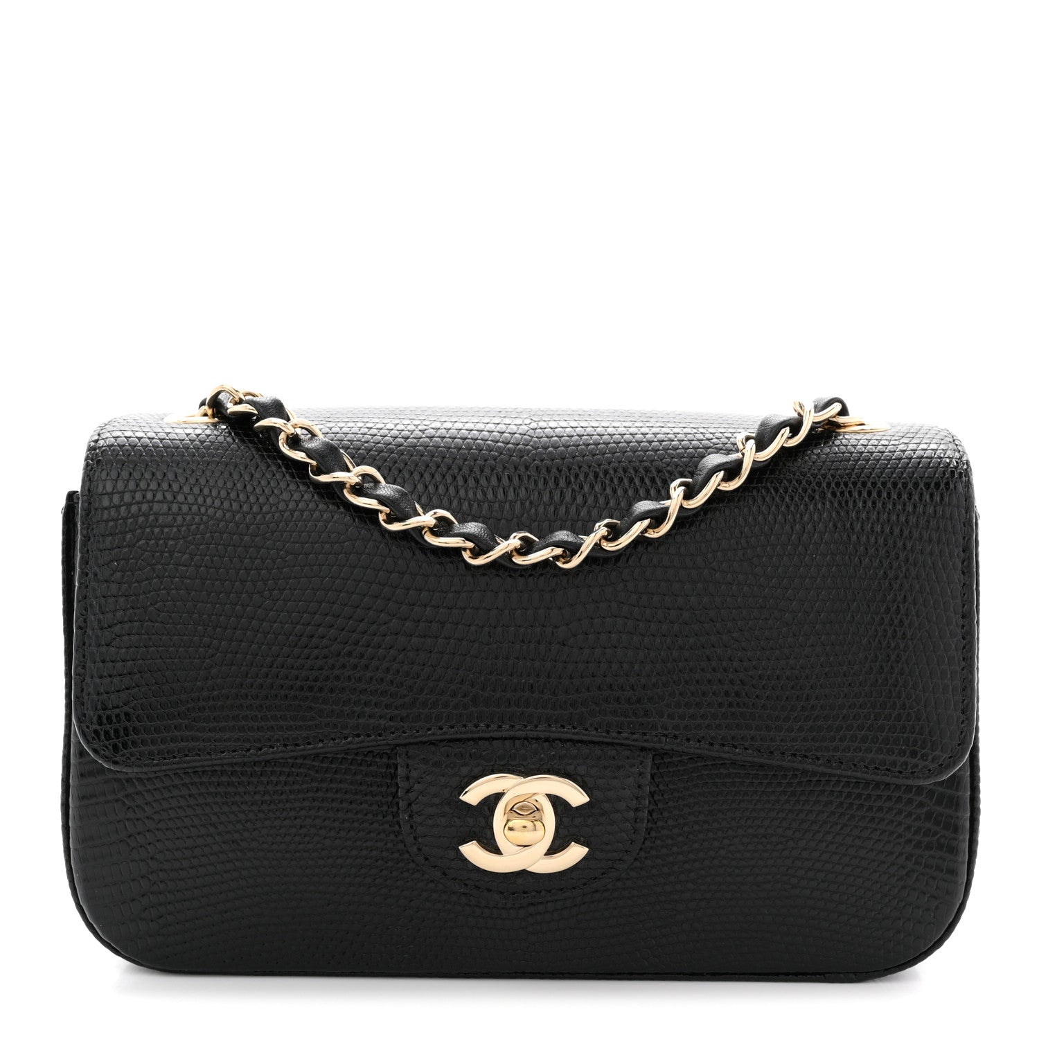 Chanel Lizard Mini Rectangular Flap Black 1 of 11