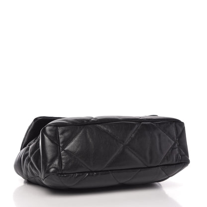 Chanel Shiny Goatskin Quilted Large Chanel 19 Flap Black 4 of 10
