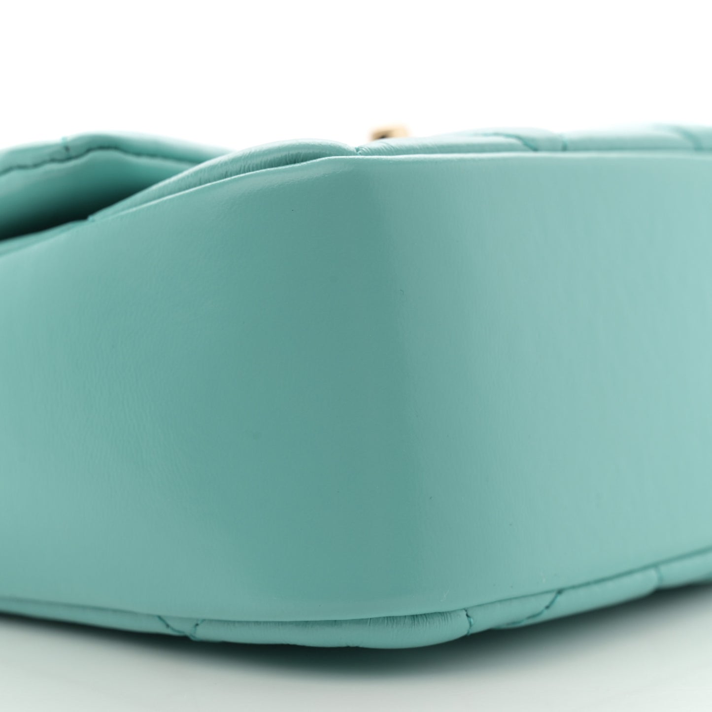 Shiny Lambskin Quilted Mini Coco Trip Flap Bag Turquoise