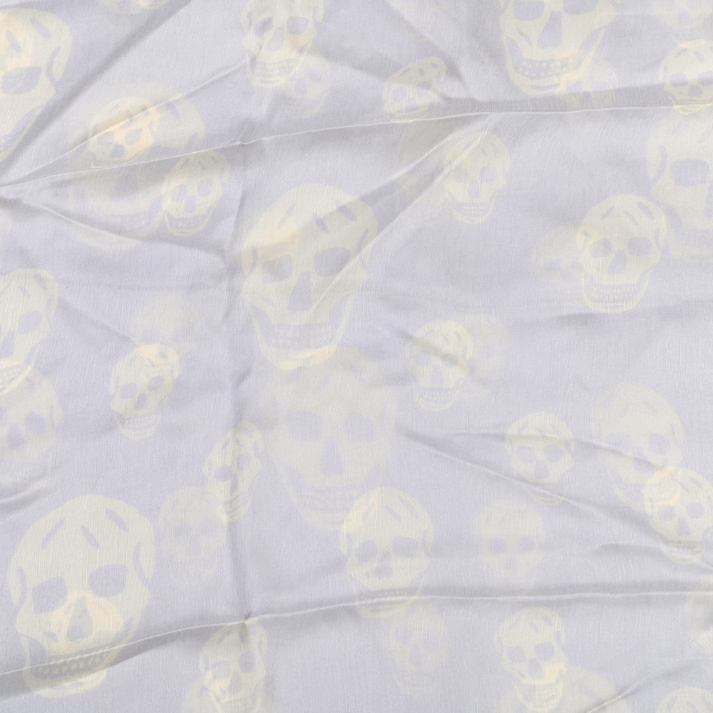 Silk Chiffon Skull Scarf Pearl White