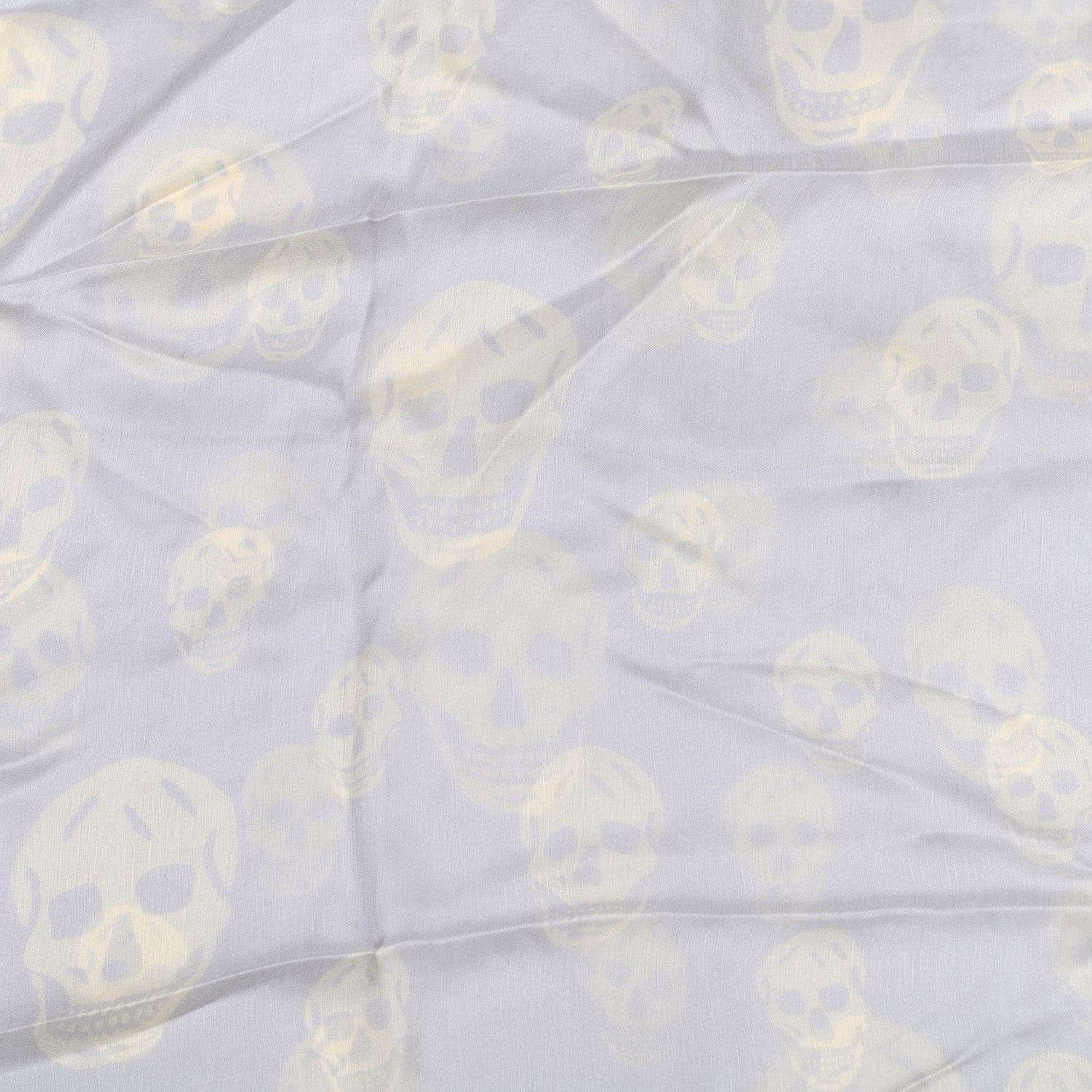 Alexander McQueen Silk Chiffon Skull Scarf Pearl White 3 of 4