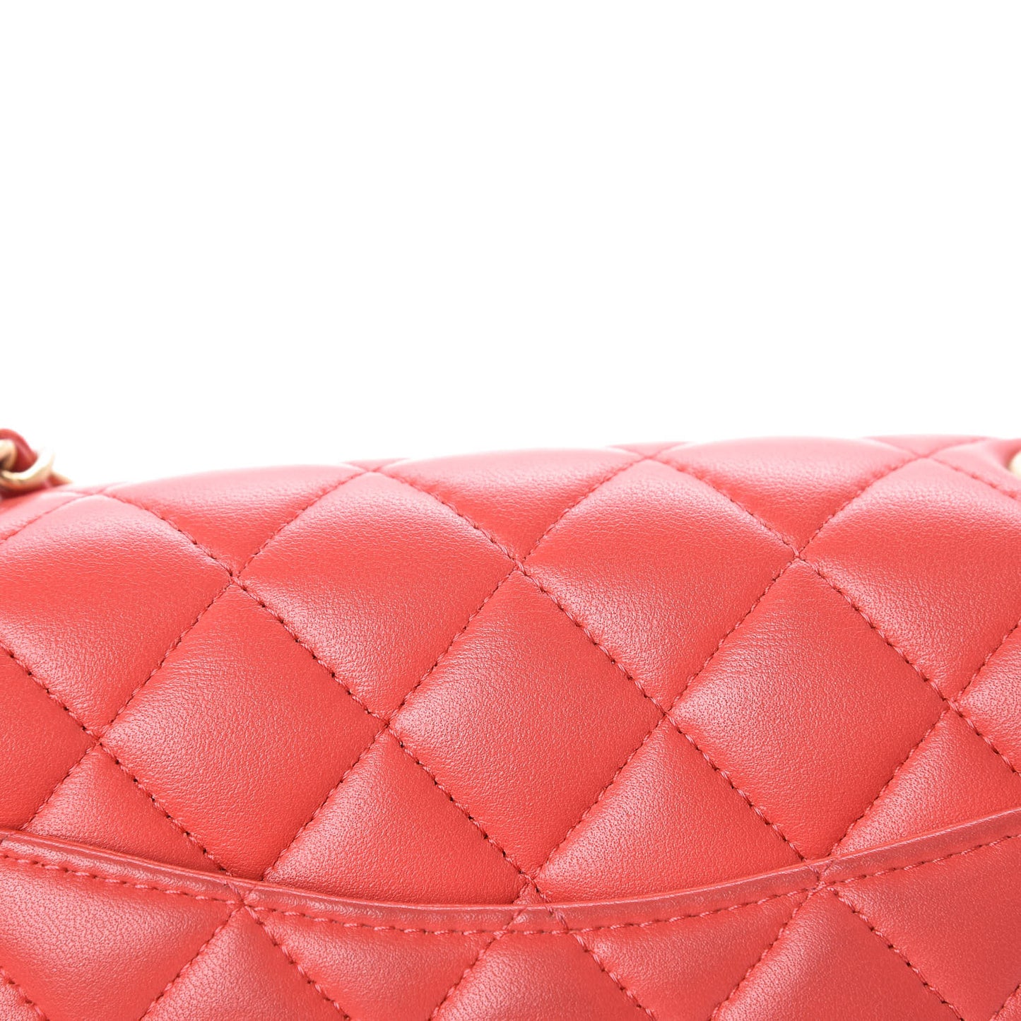 Lambskin Quilted Mini Rectangular Flap Red
