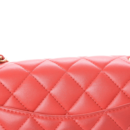Chanel Lambskin Quilted Mini Rectangular Flap Red 16 of 18