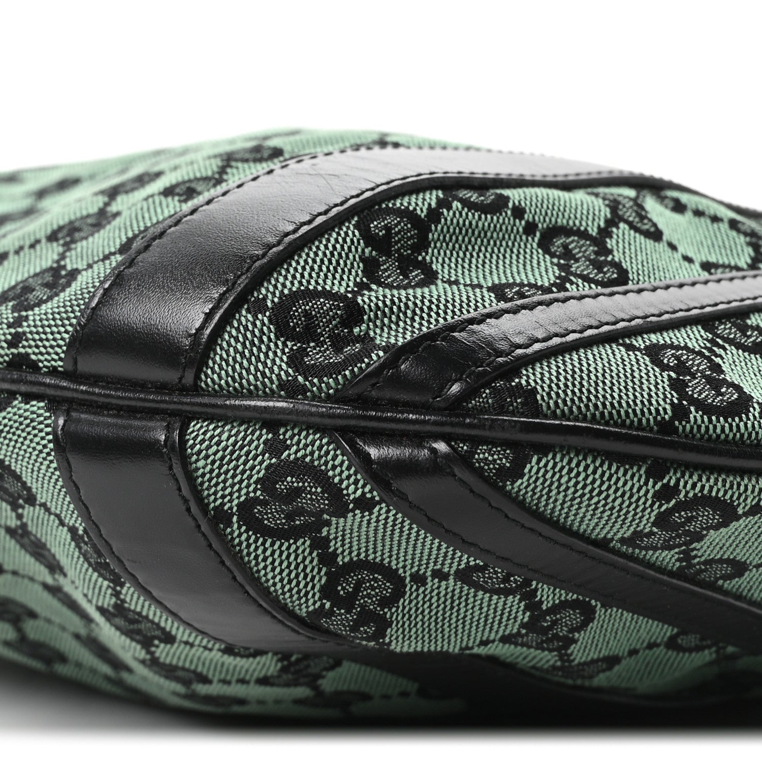 Gucci Monogram Medium Abbey Convertible Tote Green Black 10 of 10