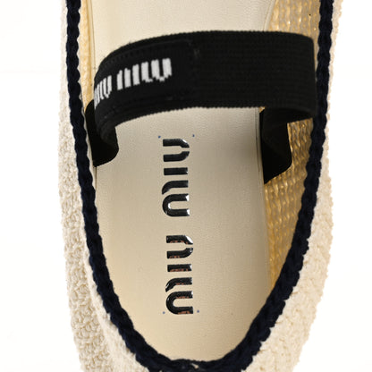 Miu Miu Cotton Crochet Knit Ballerina Flats 39 Avorio Blue 13 of 18
