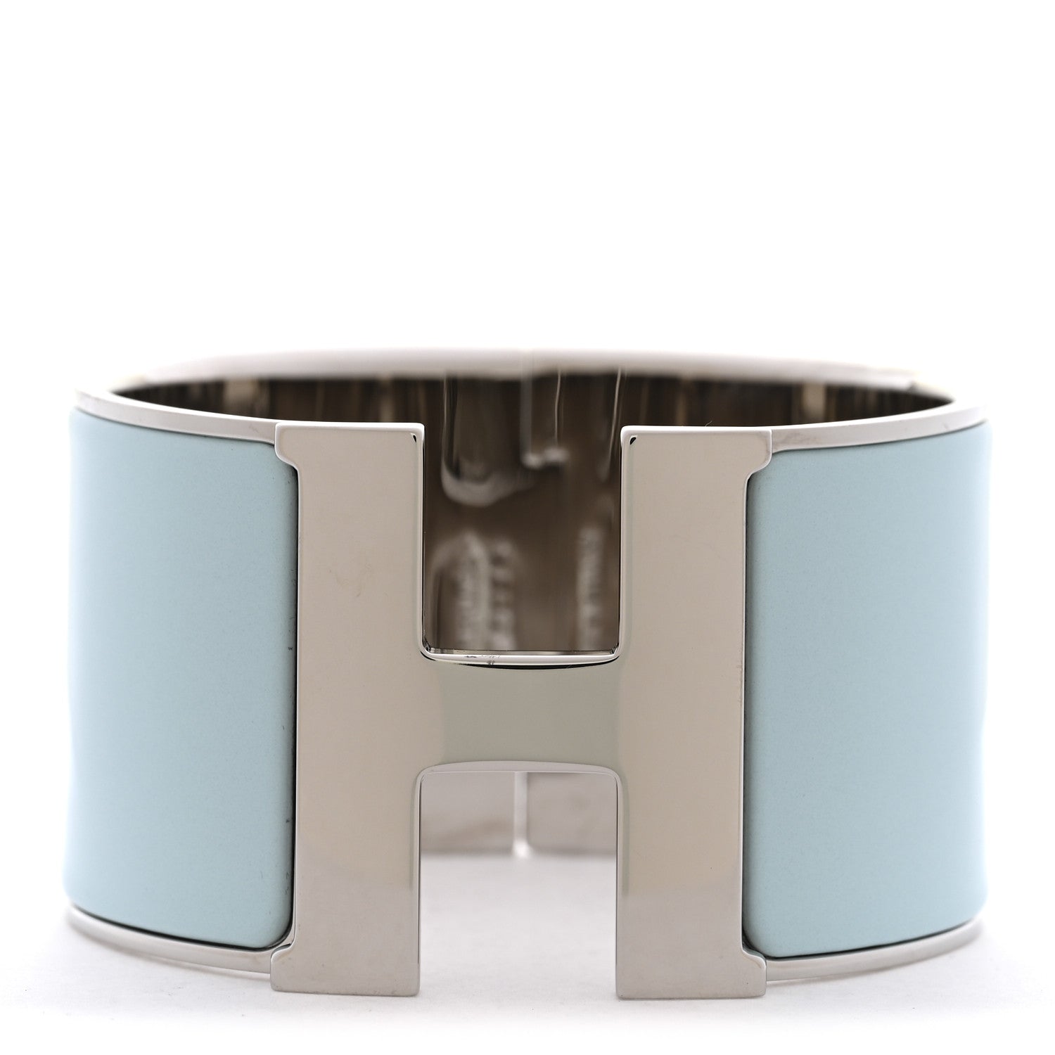 Hermes Enamel Extra Wide Clic Clac H Bracelet PM Bleu Glacier 1 of 5