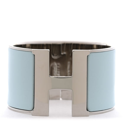 Hermes Enamel Extra Wide Clic Clac H Bracelet PM Bleu Glacier 1 of 5