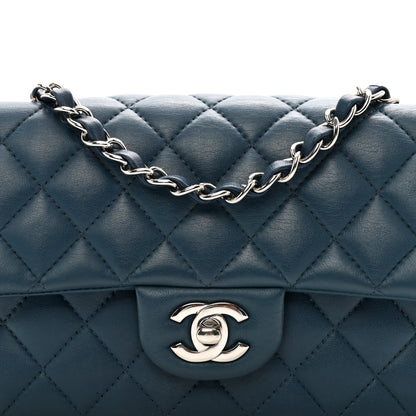 Chanel Lambskin Quilted Mini Rectangular Flap Dark Blue 8 of 10