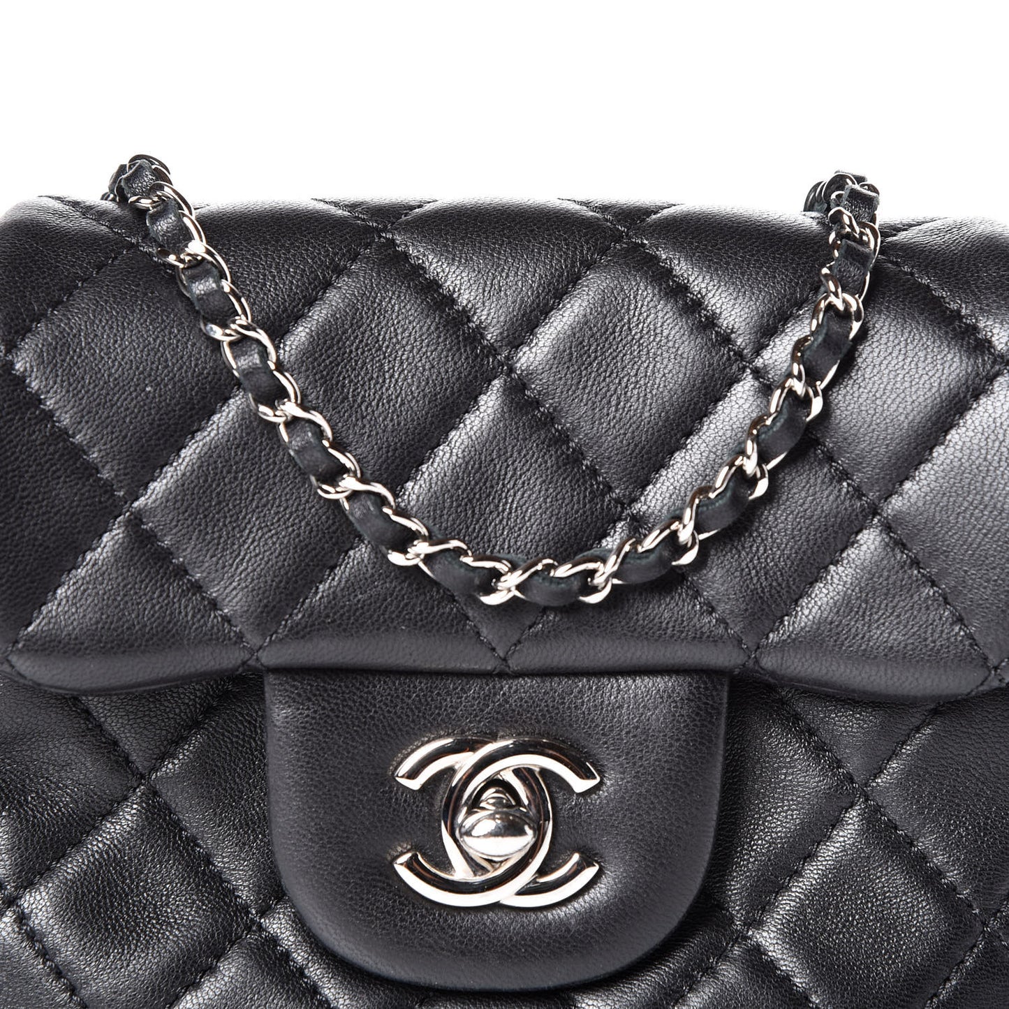 Lambskin Quilted New Mini Flap Black