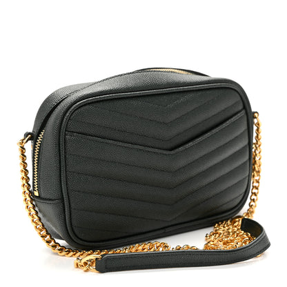 Saint Laurent Grain De Poudre Matelasse Monogram Mini Lou Camera Bag New Vert Fonce 3 of 9