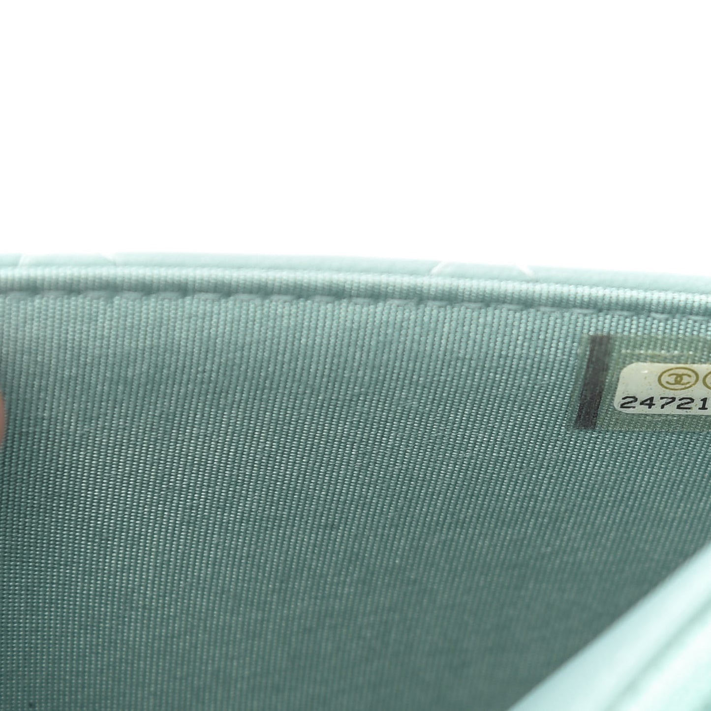 Lambskin Quilted Trendy CC Wallet On Chain WOC Light Blue