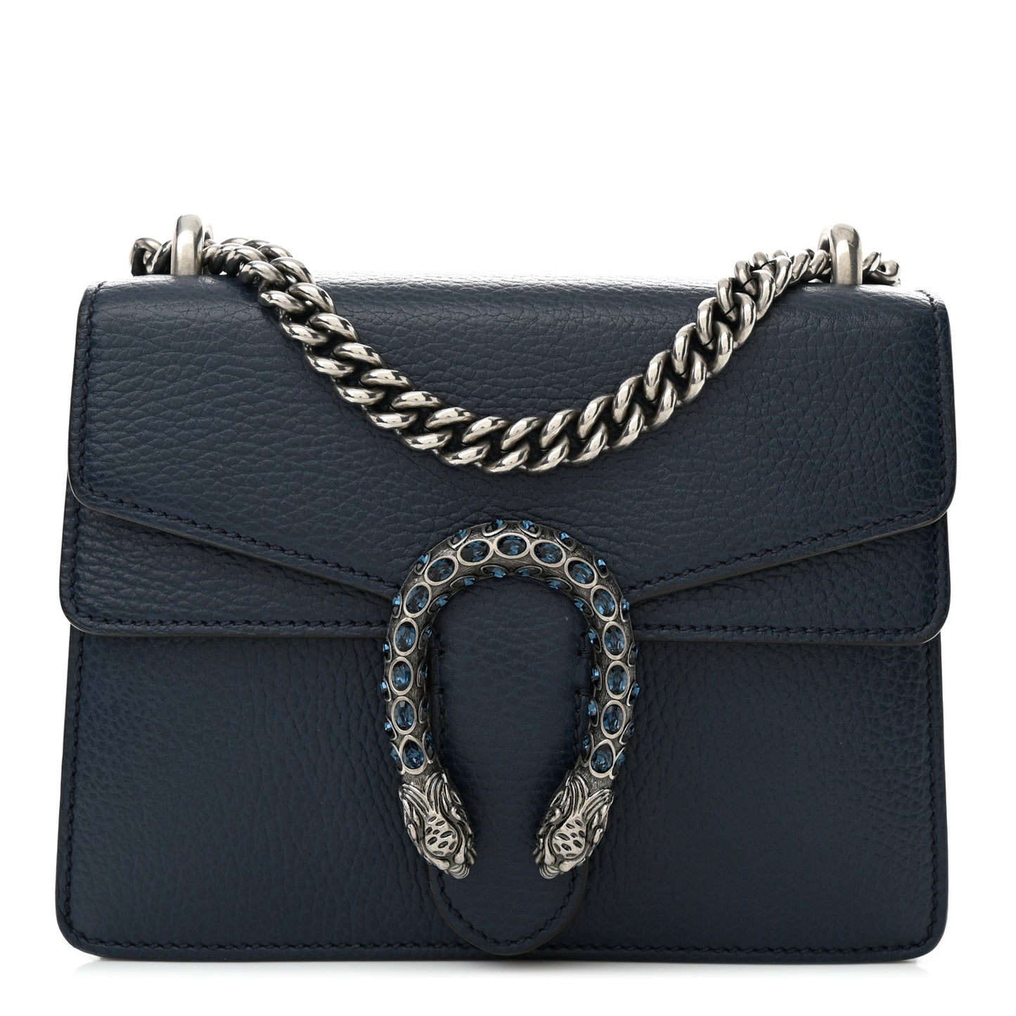 Dollar Calfskin Crystal Mini Dionysus Shoulder Bag Blue Agata Montana Sapphire