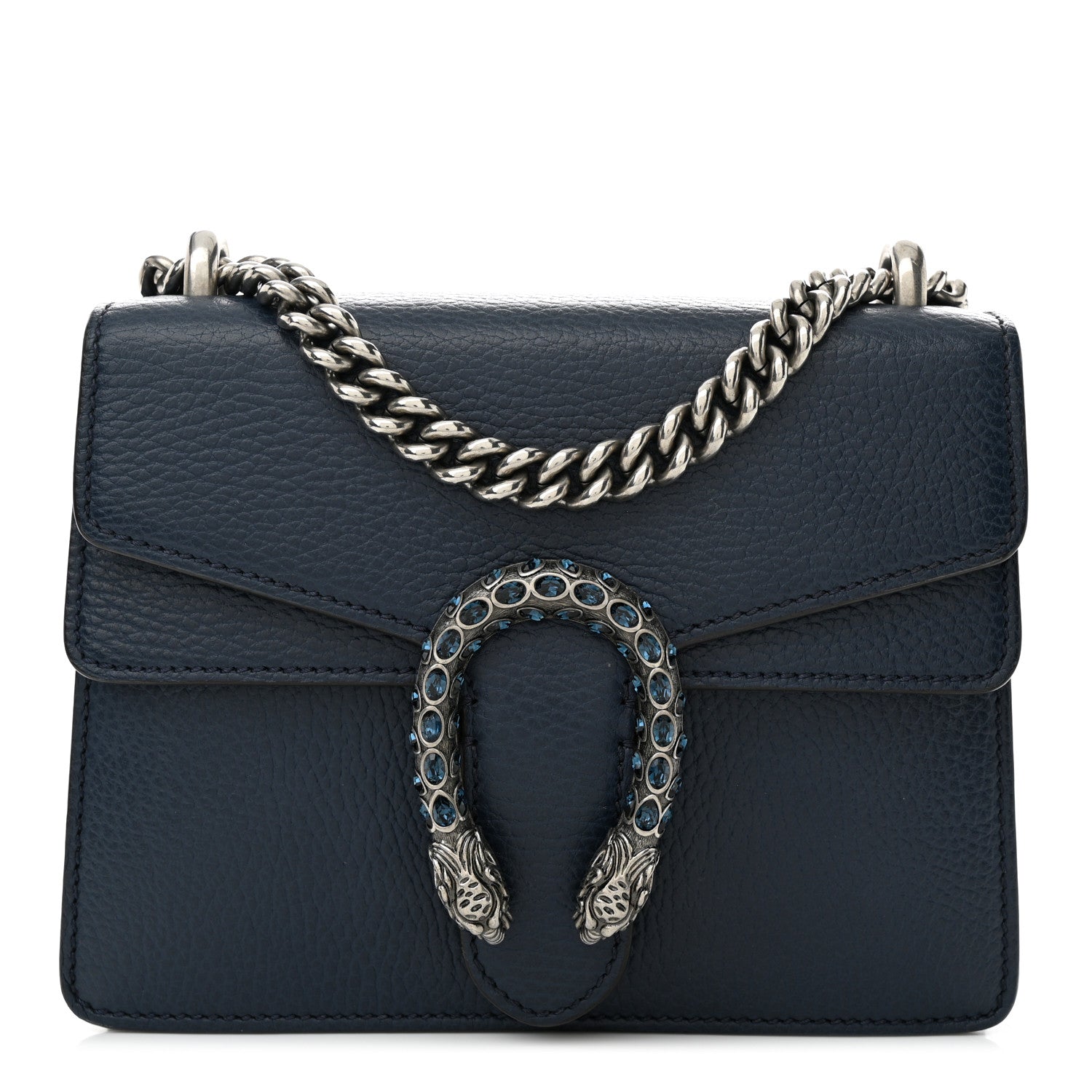 Gucci Dollar Calfskin Crystal Mini Dionysus Shoulder Bag Blue Agata Montana Sapphire 1 of 14