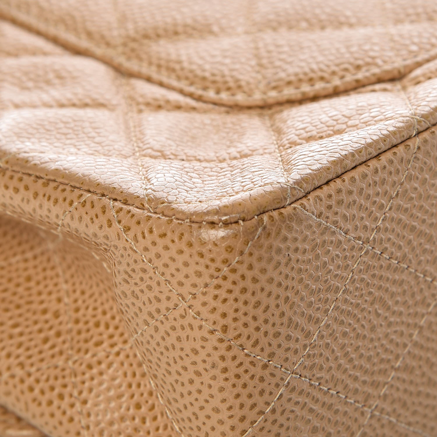 Chanel Caviar Quilted Medium Double Flap Beige 15 of 16