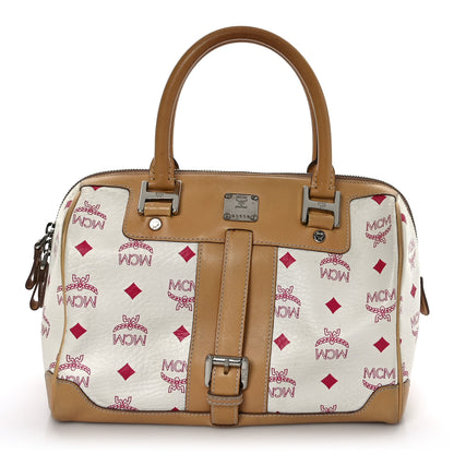 MCM Visetos Boston Bag White 1 of 10