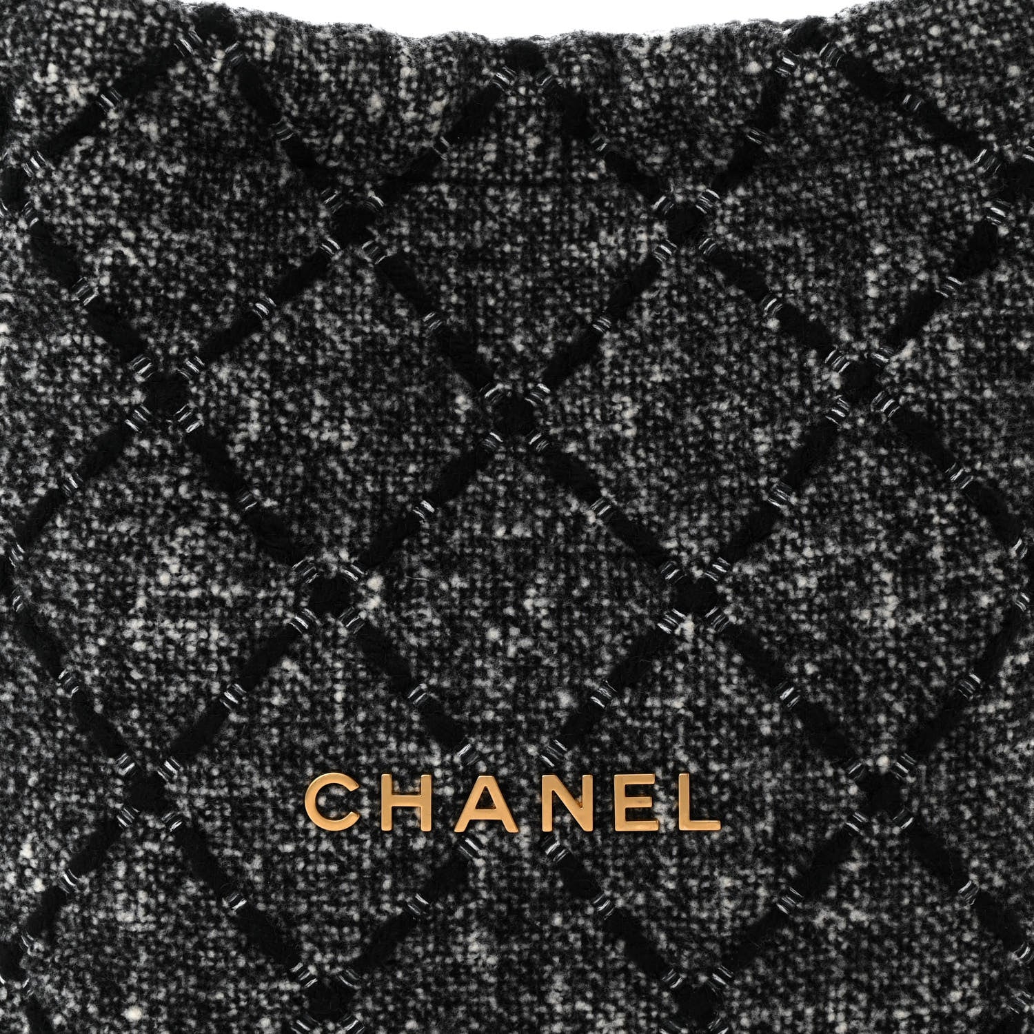 Chanel Tweed Quilted Chanel 22 Black Ecru 9 of 11