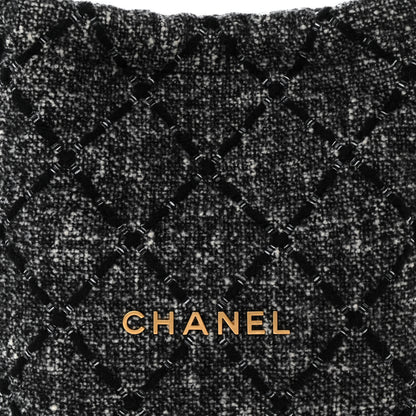 Chanel Tweed Quilted Chanel 22 Black Ecru 9 of 11