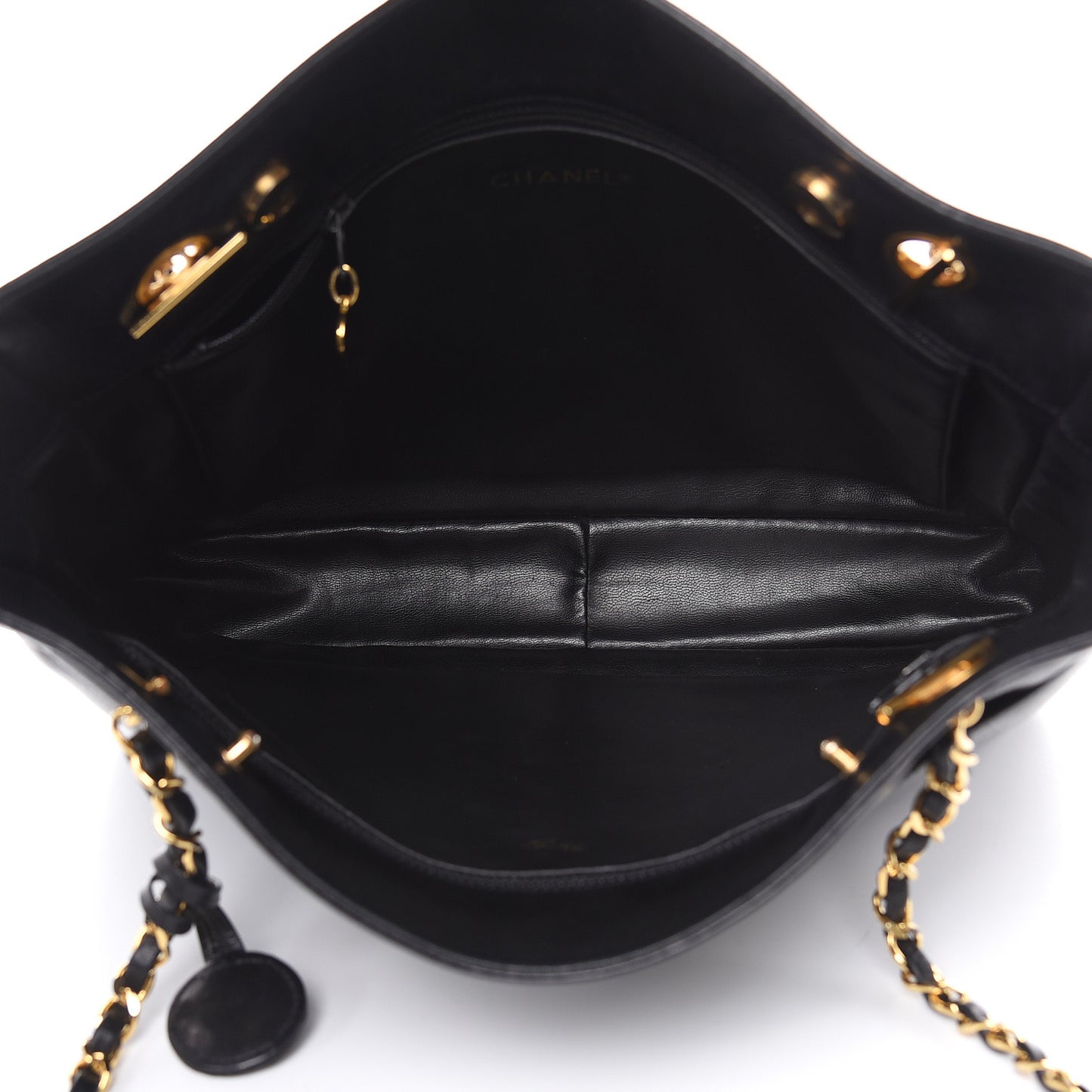 Lambskin Quilted Shoulder Bag Black