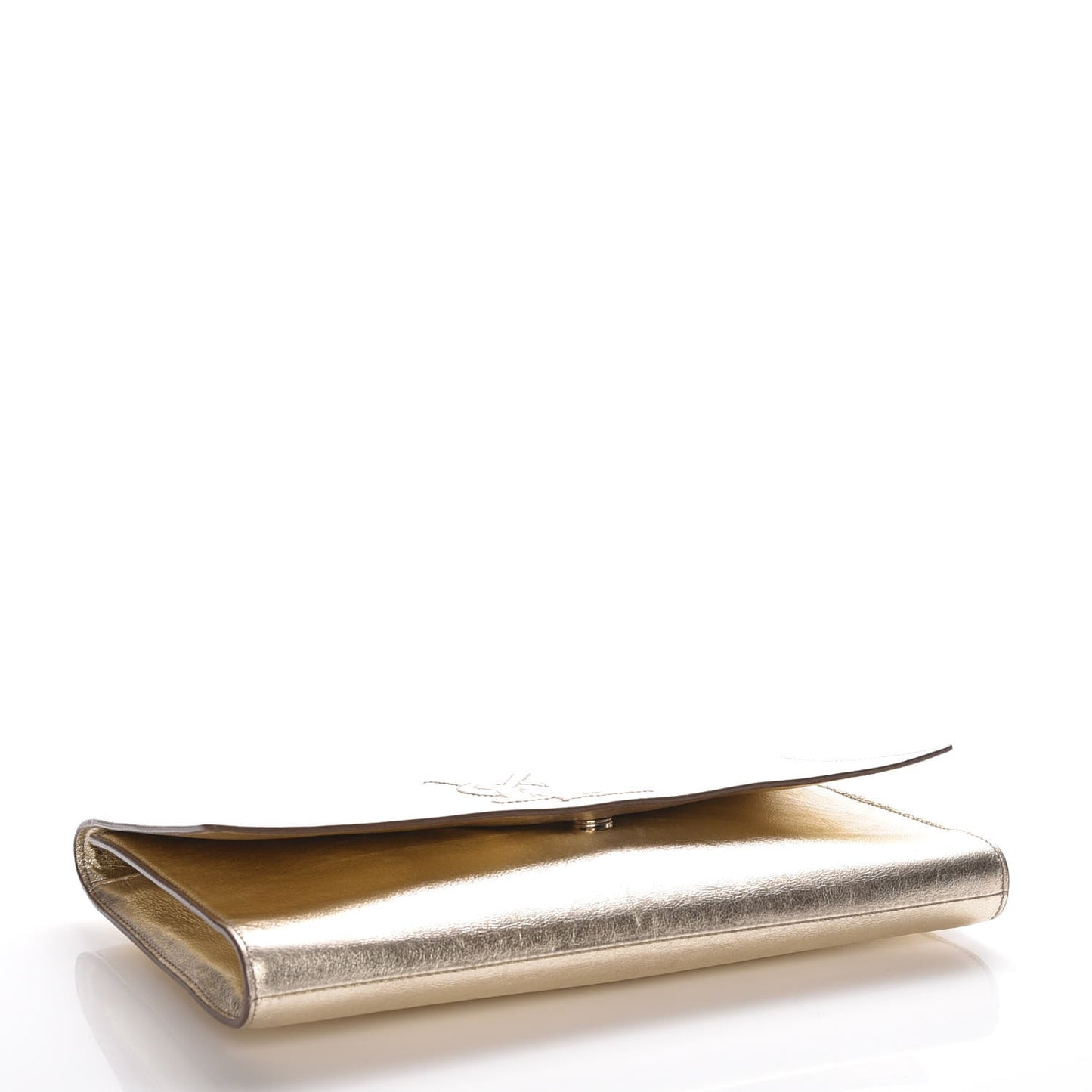 Metallic Calfskin Monogram Large Belle De Jour Clutch Gold