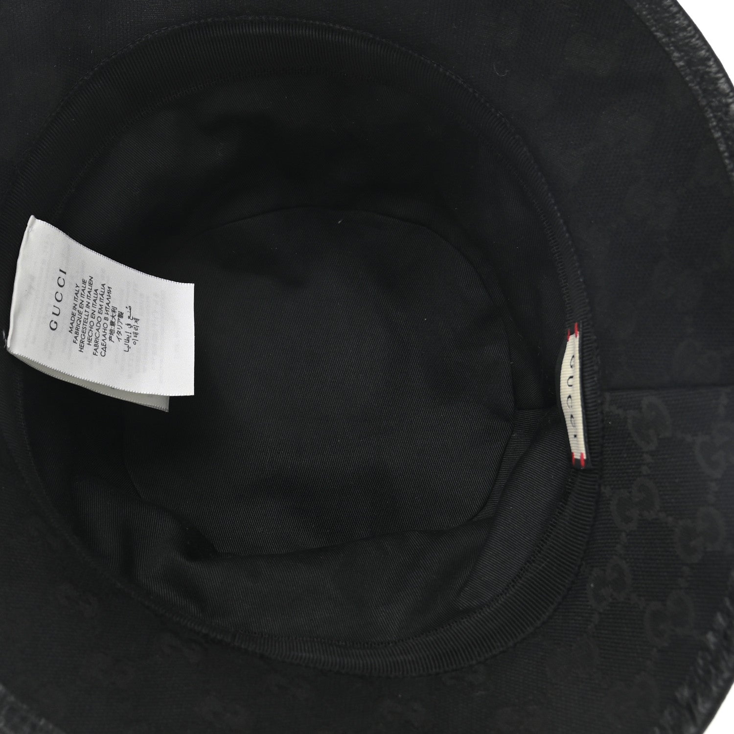 Gucci Monogram Textured Dollar Calfskin GG Jago Bucket Hat L Black 7 of 11