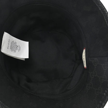 Gucci Monogram Textured Dollar Calfskin GG Jago Bucket Hat L Black 7 of 11