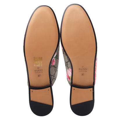 Gucci GG Supreme Monogram Blooms Womens Princetown Slippers 37 Beige Multicolor Dry Rose 6 of 11