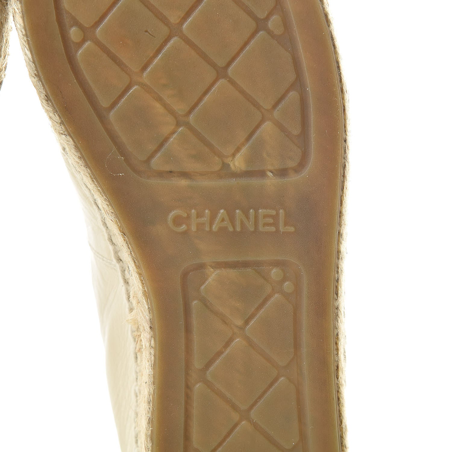 Chanel Metallic Calfskin Grosgrain CC Espadrilles 39 Ivory Black 9 of 13