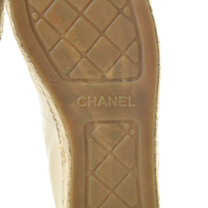 Chanel Metallic Calfskin Grosgrain CC Espadrilles 39 Ivory Black 9 of 13