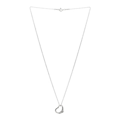 Tiffany Sterling Silver 16mm Elsa Peretti Open Heart Pendant Necklace 3 of 5