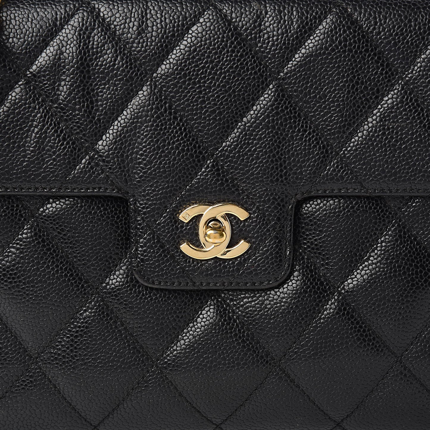 Caviar Quilted Medium Single Flap Black