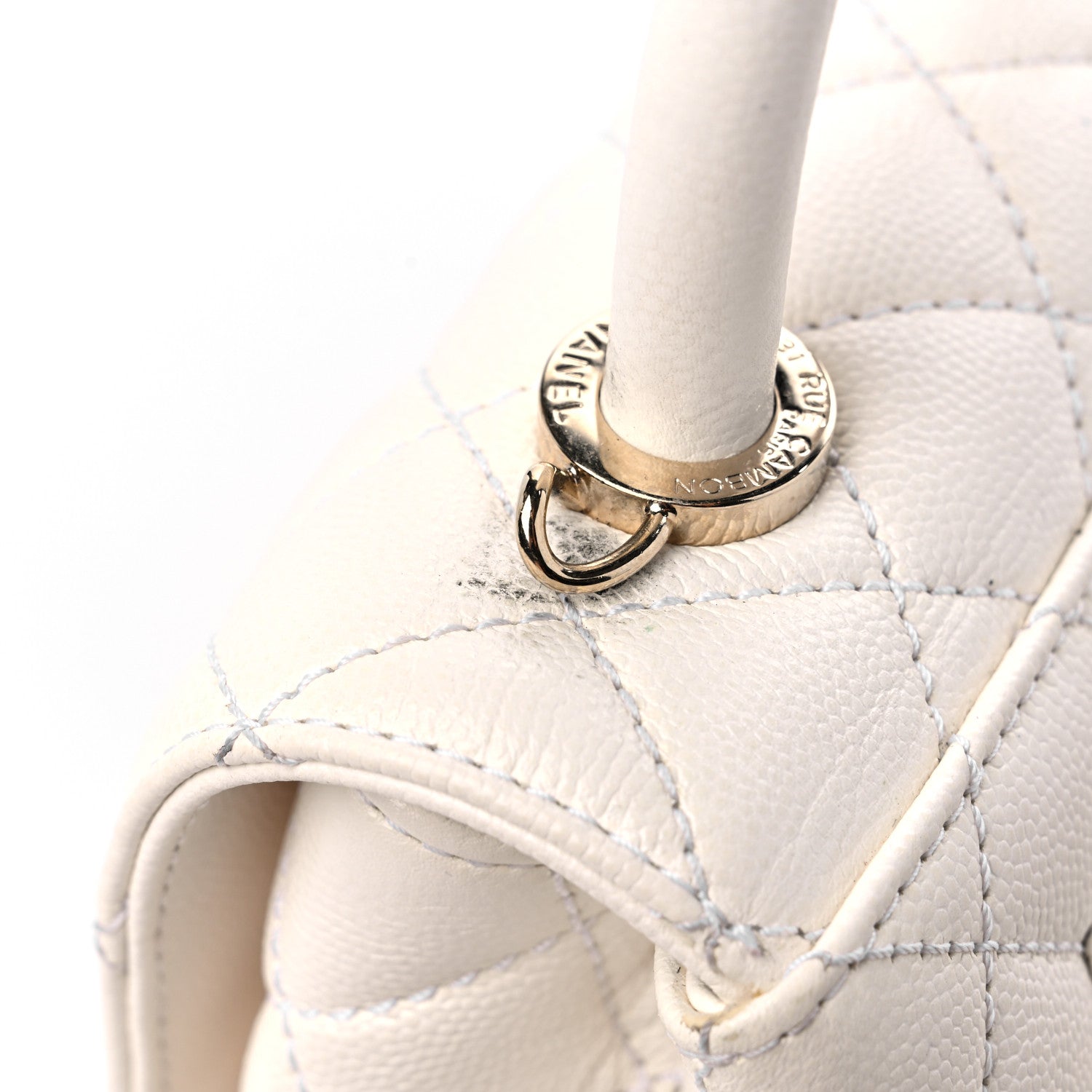Chanel Caviar Quilted Extra Mini Coco Handle Flap White 12 of 12