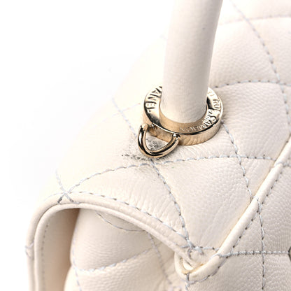 Chanel Caviar Quilted Extra Mini Coco Handle Flap White 12 of 12