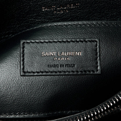 Saint Laurent Sheepskin Matelasse Chevron Monogram Medium College Bag Black 7 of 11