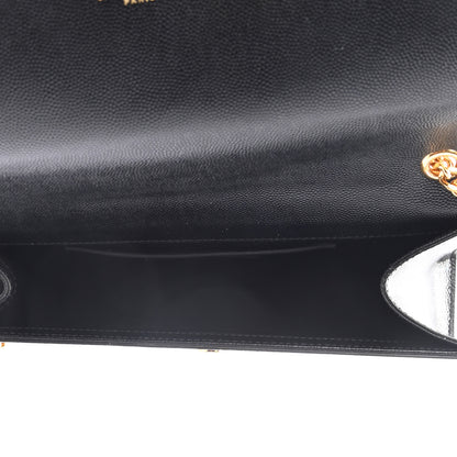 Saint Laurent Grain De Poudre Medium Classic Monogram Kate Satchel Black 4 of 9
