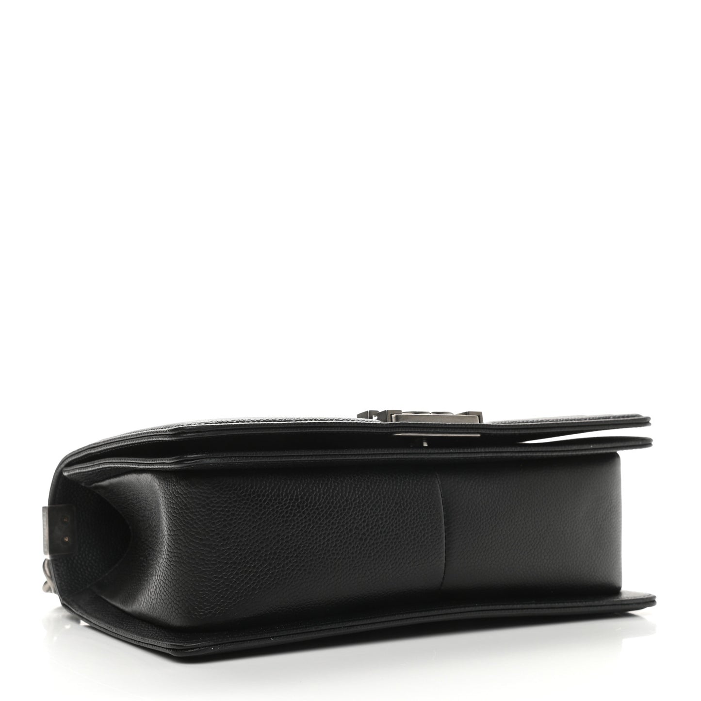 Caviar Chevron Quilted Medium Boy Flap Black