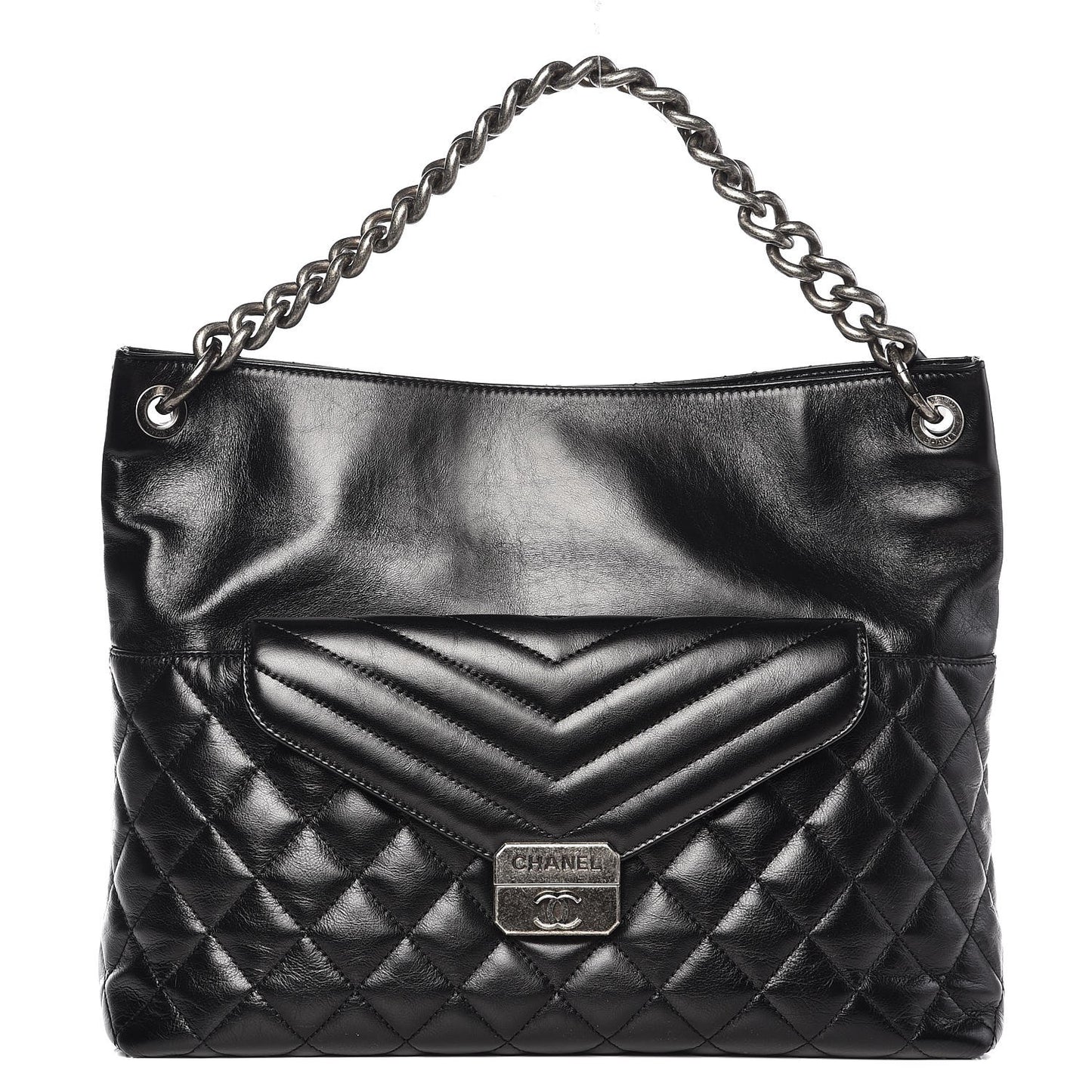 Aged Calfskin Quilted Mad About Quilting Hobo Black