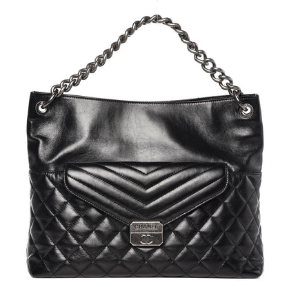 Chanel Aged Calfskin Quilted Mad About Quilting Hobo Black 1 of 7