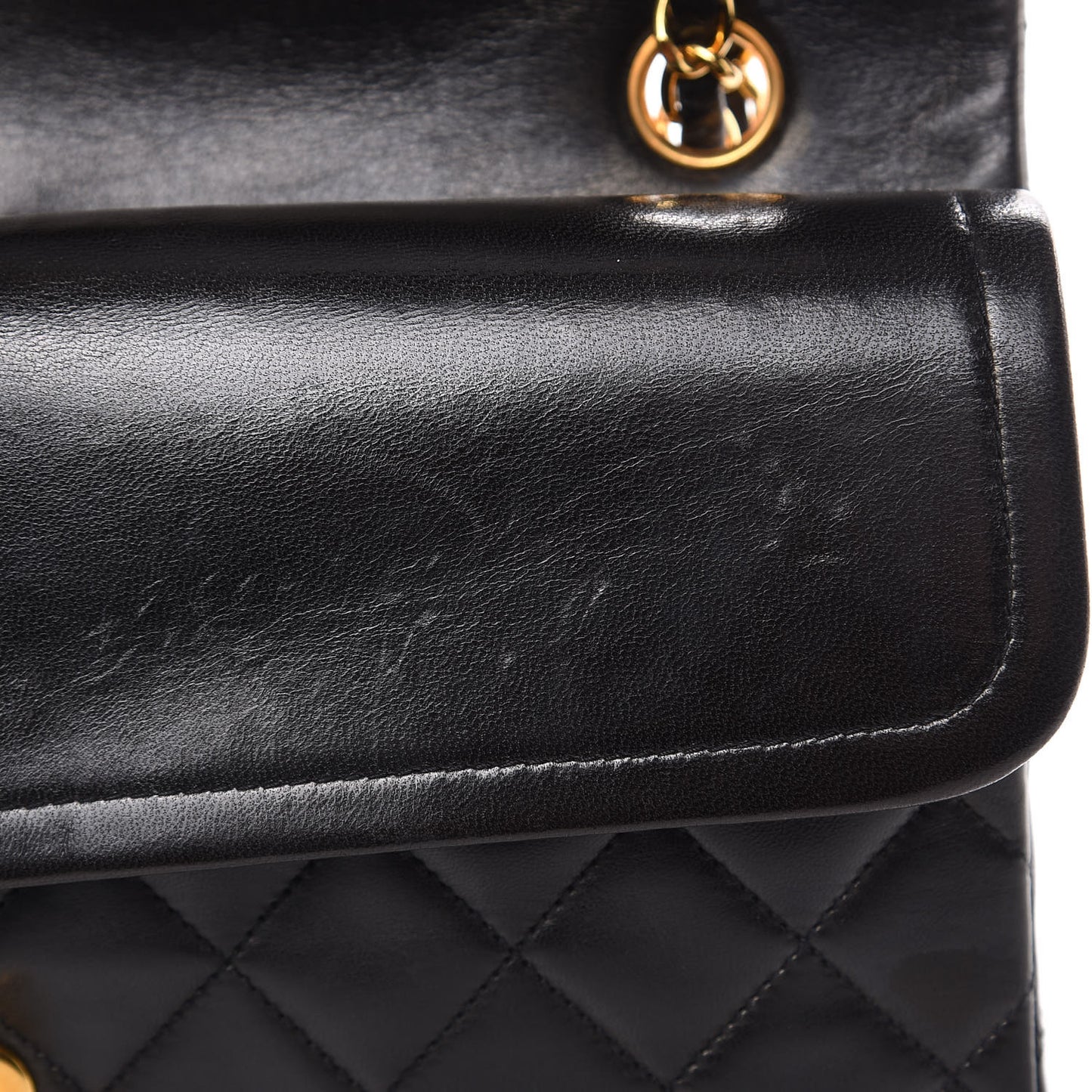 Lambskin Quilted Medium Double Flap Black