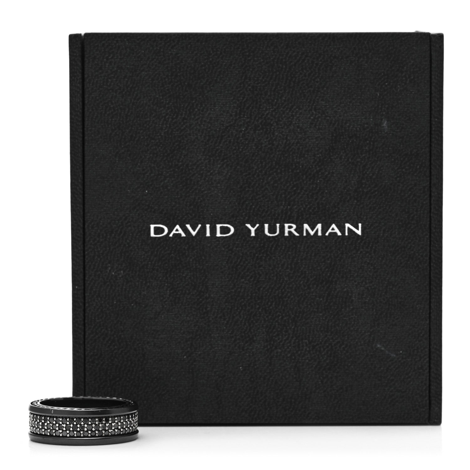 David Yurman Titanium Sterling Silver Black Diamond Streamline Three-Row Band Ring 67 11.75 6 of 6