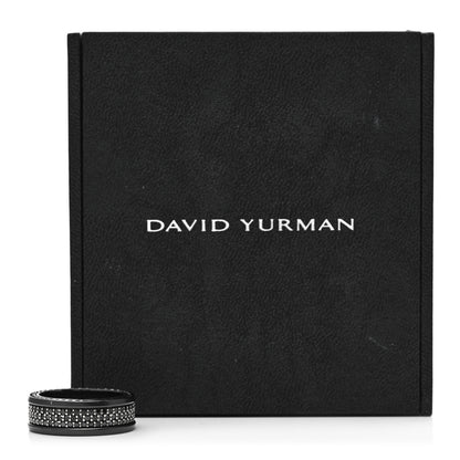 David Yurman Titanium Sterling Silver Black Diamond Streamline Three-Row Band Ring 67 11.75 6 of 6