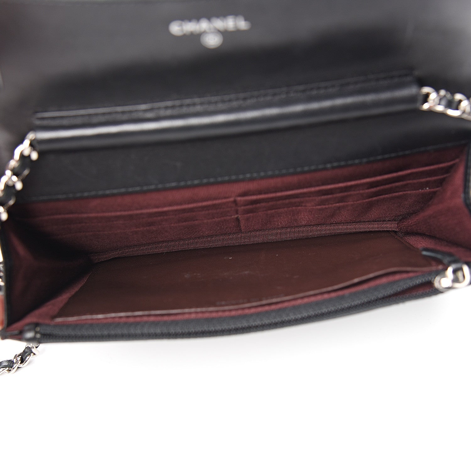 Chanel Lambskin Quilted Wallet On Chain WOC Black 4 of 10