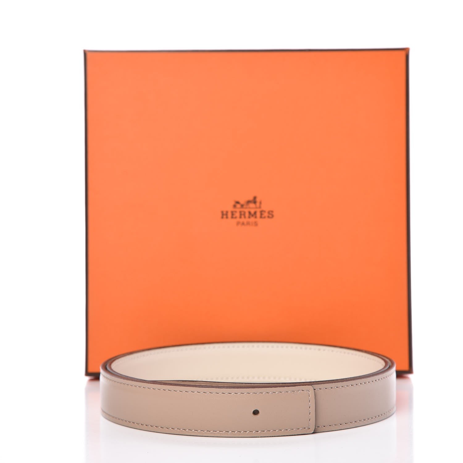 Hermes Tadelakt Swift 24mm Belt Strap 90 Argile Craie 6 of 6