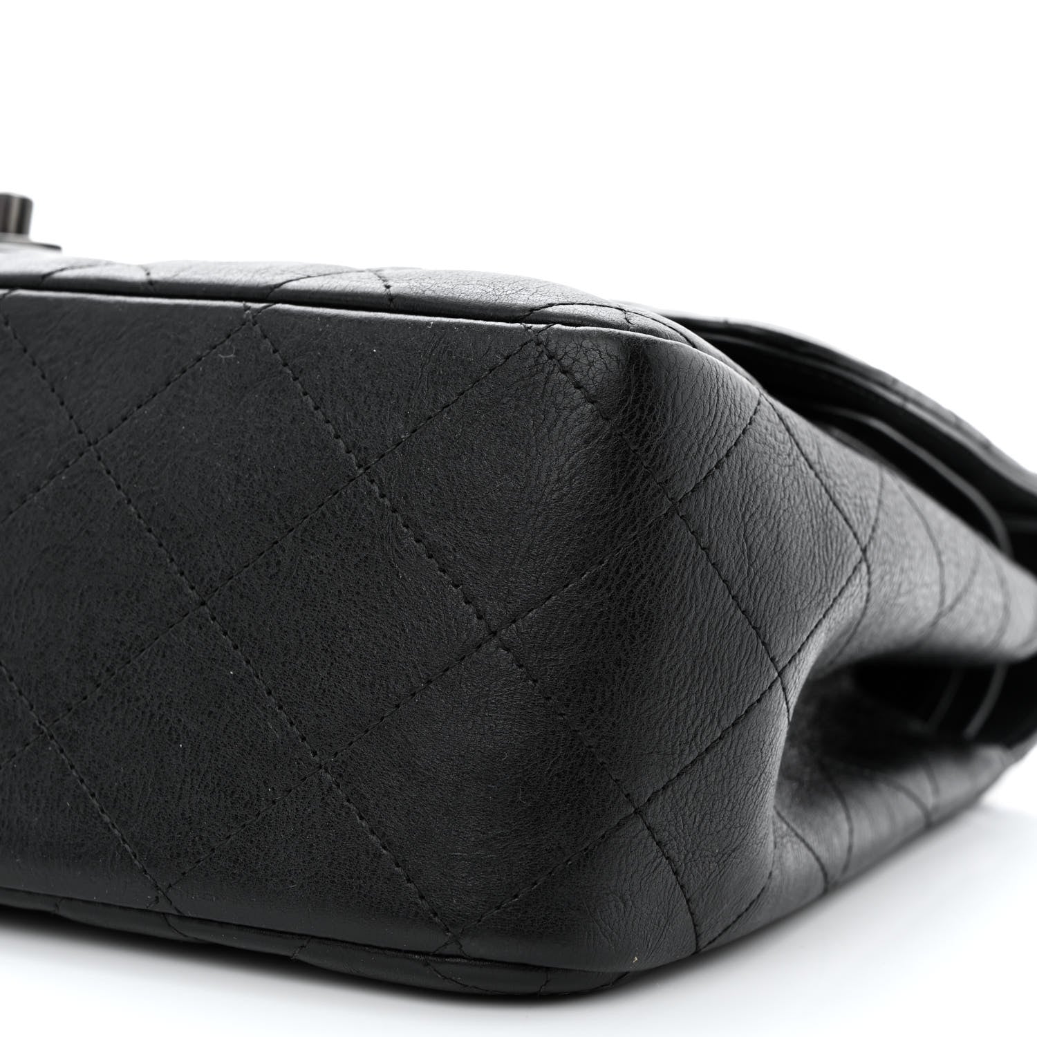 Chanel Crumpled Calfskin Quilted Jumbo Double Flap So Black 10 of 10