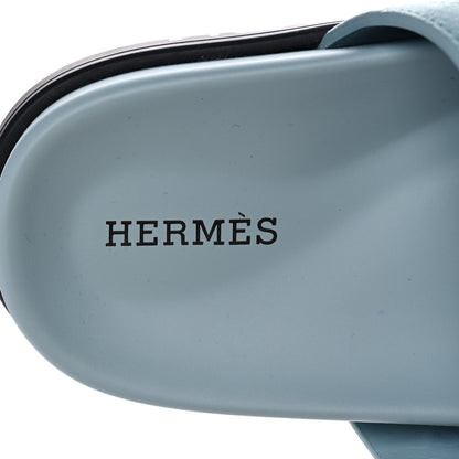 Hermes Suede Goatskin Womens Chypre Sandals 36.5 Vert d'eau 7 of 8