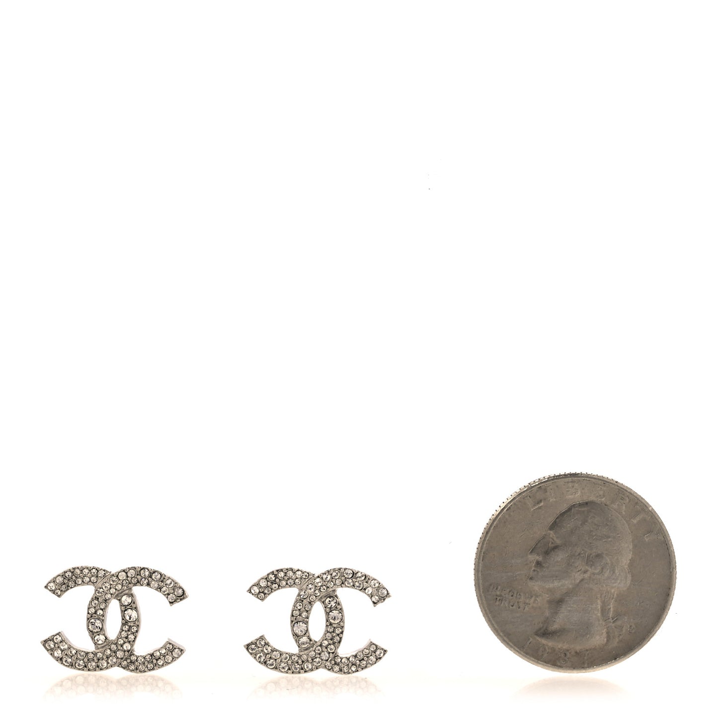 Crystal CC Earrings Silver