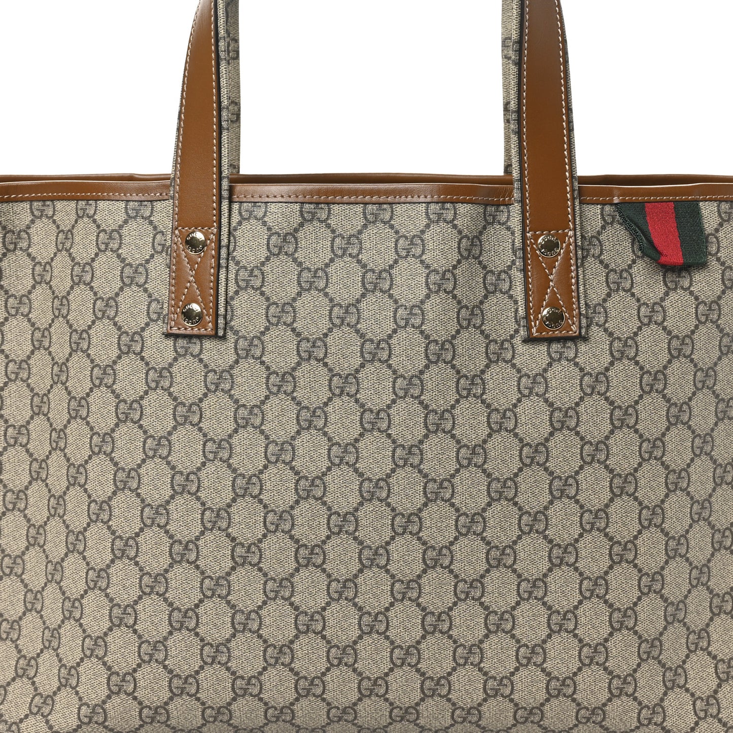 GG Plus Monogram Medium Signature Web Loop Tote Light Brown