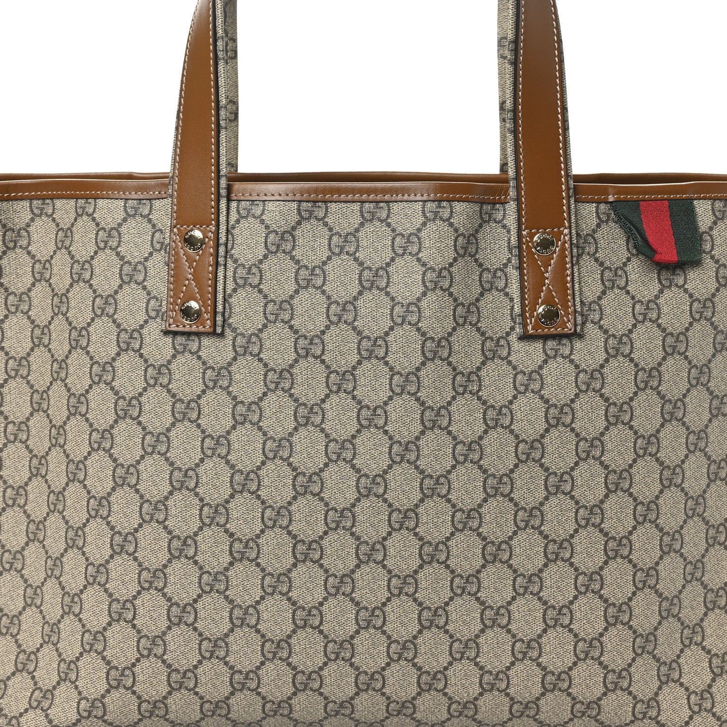 Gucci GG Plus Monogram Medium Signature Web Loop Tote Light Brown 7 of 9