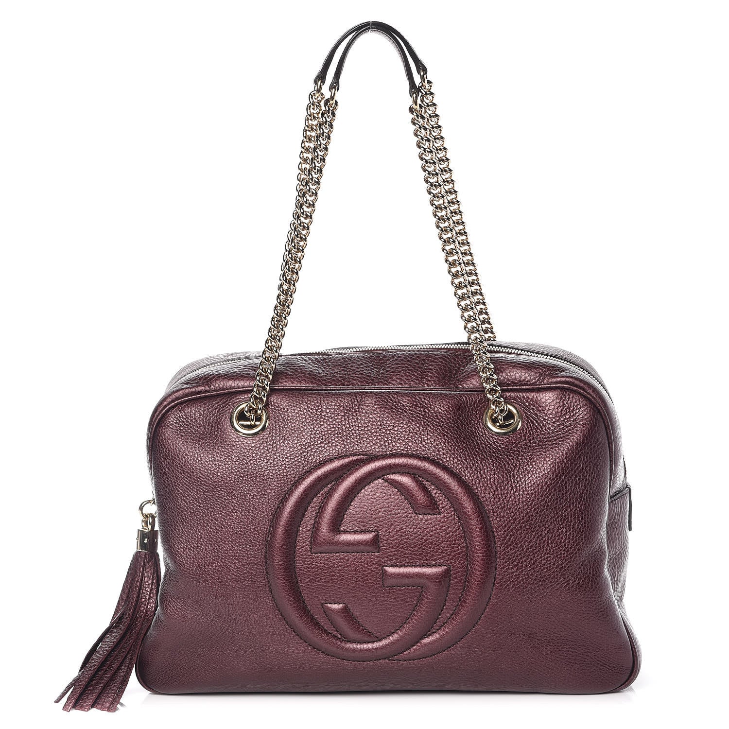 Gucci Metallic Cellarius Calfskin Medium Soho Bowler Classic Burgundy 1 of 10