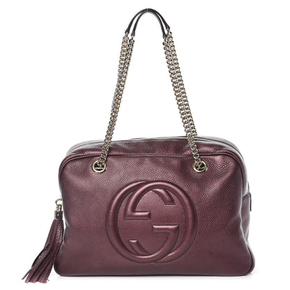 Gucci Metallic Cellarius Calfskin Medium Soho Bowler Classic Burgundy 1 of 10